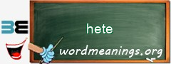 WordMeaning blackboard for hete